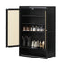 Shoe Storage Cabinet 2 Doors Rattan Black