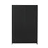Shoe Storage Cabinet 2 Doors Rattan Black