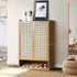 Shoe Storage Cabinet 2 Doors Rattan Brown