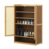 Shoe Storage Cabinet 2 Doors Rattan Brown