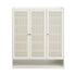 Shoe Storage Cabinet White – 7‑Tier Rattan Door Cupboard 45‑Pair