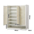Shoe Storage Cabinet White – 7‑Tier Rattan Door Cupboard 45‑Pair