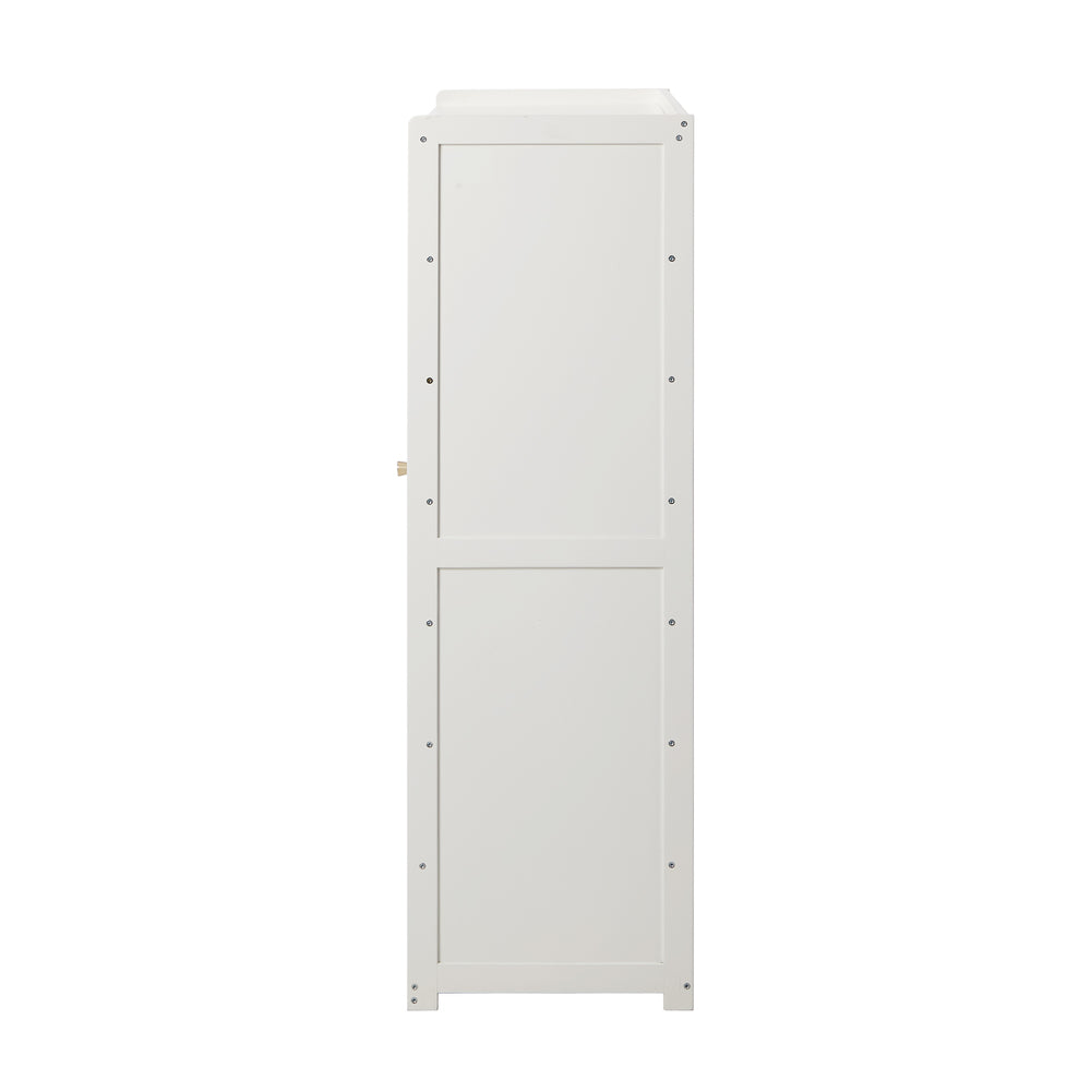 Shoe Storage Cabinet White – 7‑Tier Rattan Door Cupboard 45‑Pair