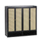 Oikiture Shoe Storage Cabinet 4‑Door – Rattan‑Style Bamboo MDF 6‑Tier (Black)