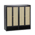 Shoe Storage Cabinet 4 Doors Rattan Black