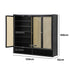 Shoe Storage Cabinet 4 Doors Rattan Black
