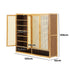 Shoe Storage Cabinet 4 Doors Rattan Brown