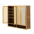 Shoe Storage Cabinet 4 Doors Rattan Brown