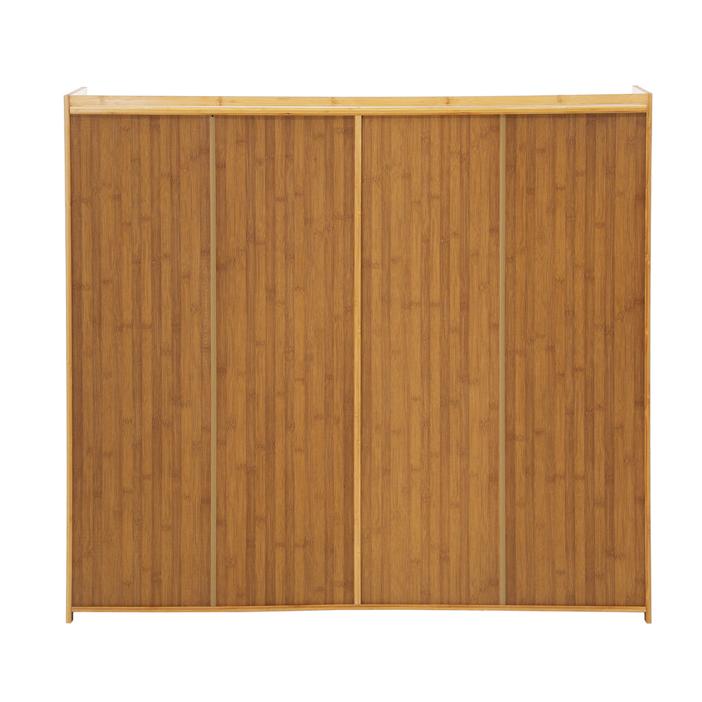 Shoe Storage Cabinet 4 Doors Rattan Brown