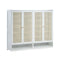 Oikiture Shoe Cabinet 4 Door Rattan 6 Tier Storage Rack Organiser White