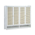 Oikiture Shoe Cabinet 4 Door Rattan 6 Tier Storage Rack Organiser White