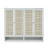 Oikiture Shoe Cabinet 4 Door Rattan 6 Tier Storage Rack Organiser White
