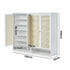 Oikiture Shoe Cabinet 4 Door Rattan 6 Tier Storage Rack Organiser White