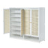 Oikiture Shoe Cabinet 4 Door Rattan 6 Tier Storage Rack Organiser White