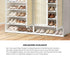 Oikiture Shoe Cabinet 4 Door Rattan 6 Tier Storage Rack Organiser White