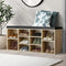 105cm Shoe Storage Bench PU Leather Seat Entryway Rack Wood Black