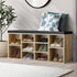 Shoe Bench 105cm with Leather Seat Black&Wooden