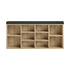 Shoe Bench 105cm with Leather Seat Black&Wooden