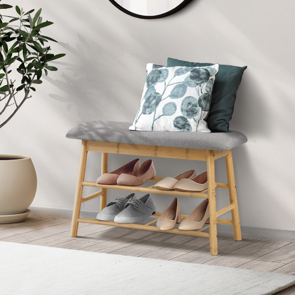 Shoe Storage Bench Bamboo 70cm