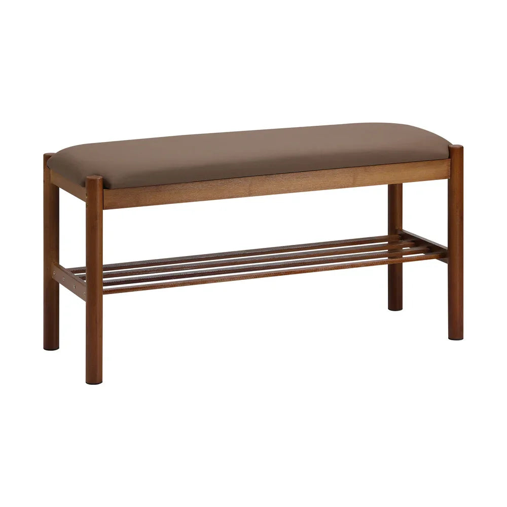 Shoe Bench Bamboo Shoes Rack Cabinet Shelf Stool 80cm