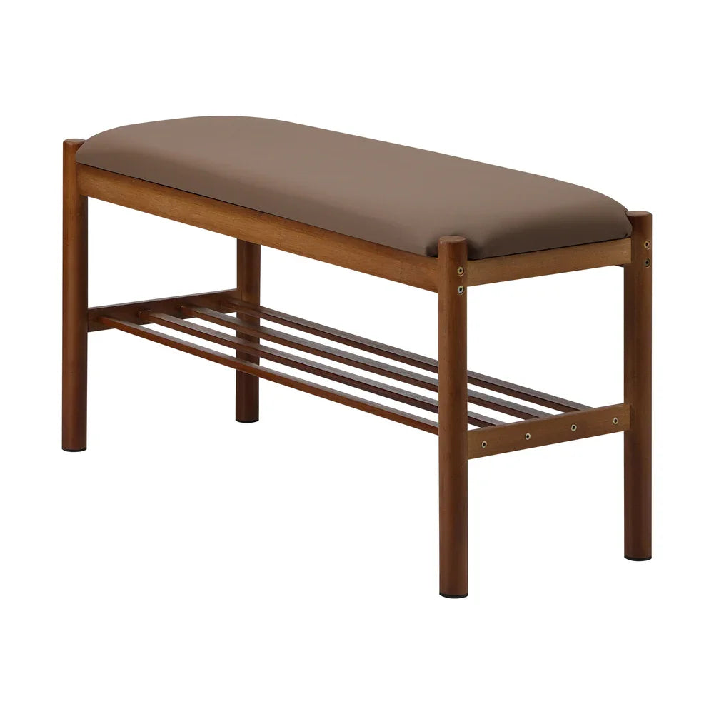 Shoe Bench Bamboo Shoes Rack Cabinet Shelf Stool 80cm