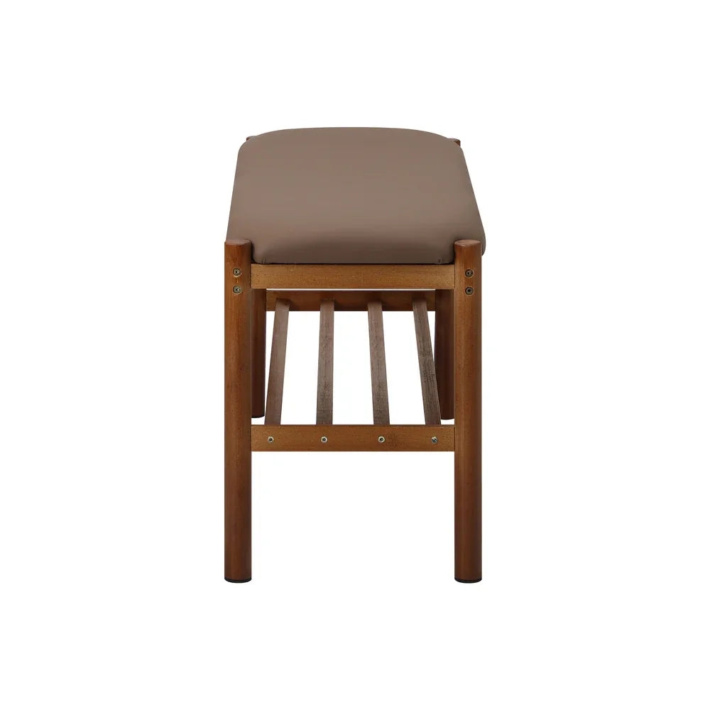 Shoe Bench Bamboo Shoes Rack Cabinet Shelf Stool 80cm