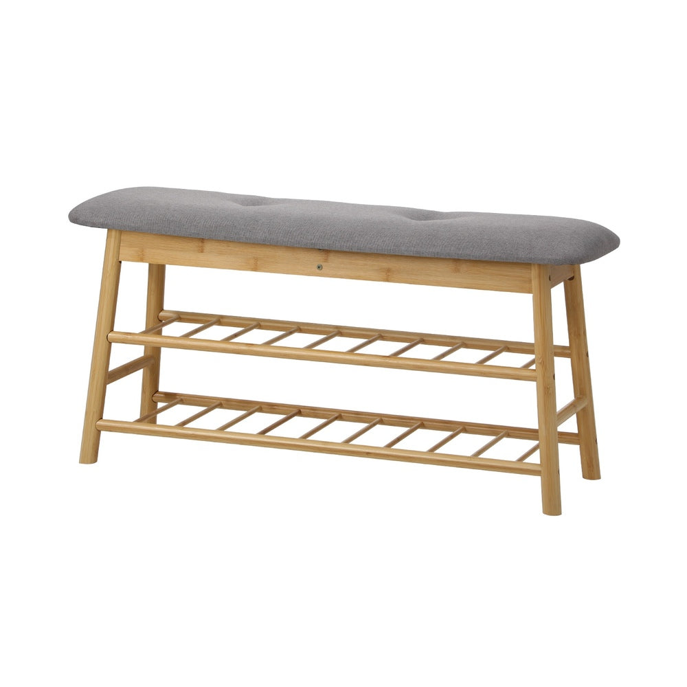 Shoe Storage Bench Bamboo 90cm