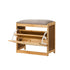 Oikiture Shoe Storage Bench Bamboo Organiser Shelf with Seat 50cm