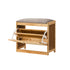 Oikiture Shoe Storage Bench Bamboo Organiser Shelf with Seat 50cm