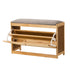 Oikiture Shoe Storage Bench Bamboo Organiser Shelf with Seat 70cm
