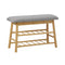 Oikiture Rattan Shoe Storage Bench 70cm – Bamboo Rack with Hidden Seat Storage