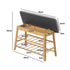 Oikiture Rattan Shoe Storage Bench 70cm – Bamboo Rack with Hidden Seat Storage