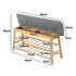 Oikiture Rattan Shoe Storage Bench – Bamboo 2‑Tier Rack with Hidden Seat Storage