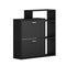 Shoe Cabinet Storage 2 Doors with Display Shelves Black