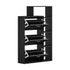 Shoe Cabinet Storage 3 Doors with Display Shelves Black