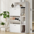 Shoe Cabinet Storage 3 Doors with Display Shelves White