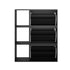 Oikiture Shoe Rack Storage Cabinet with Display Shelves Black