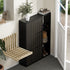 Oikiture Shoe Rack Storage Cabinet with Display Shelves Black