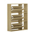 Oikiture Shoe Rack Storage Cabinet with Display Shelves Natural