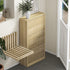 Oikiture Shoe Rack Storage Cabinet 3 Compartments Natural