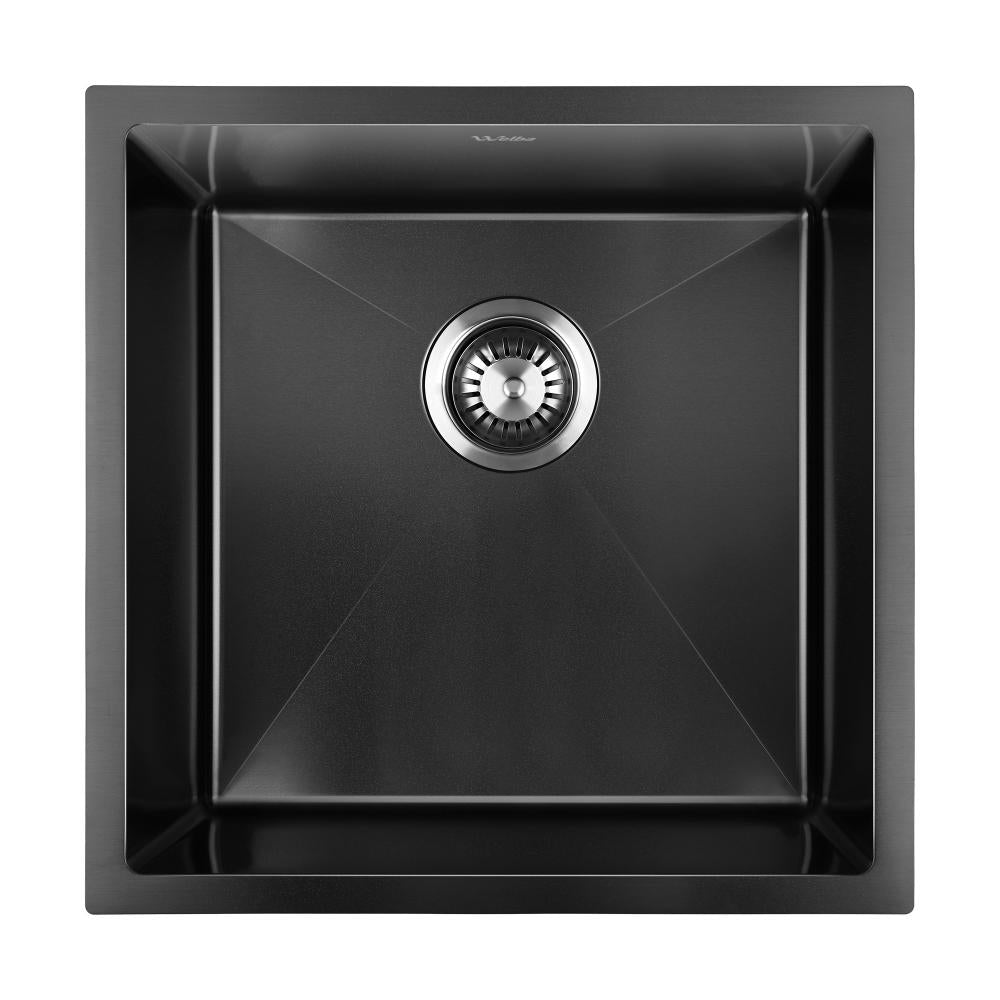 44X44CM Stainless Steel Sink Single Bowl with Waste Black