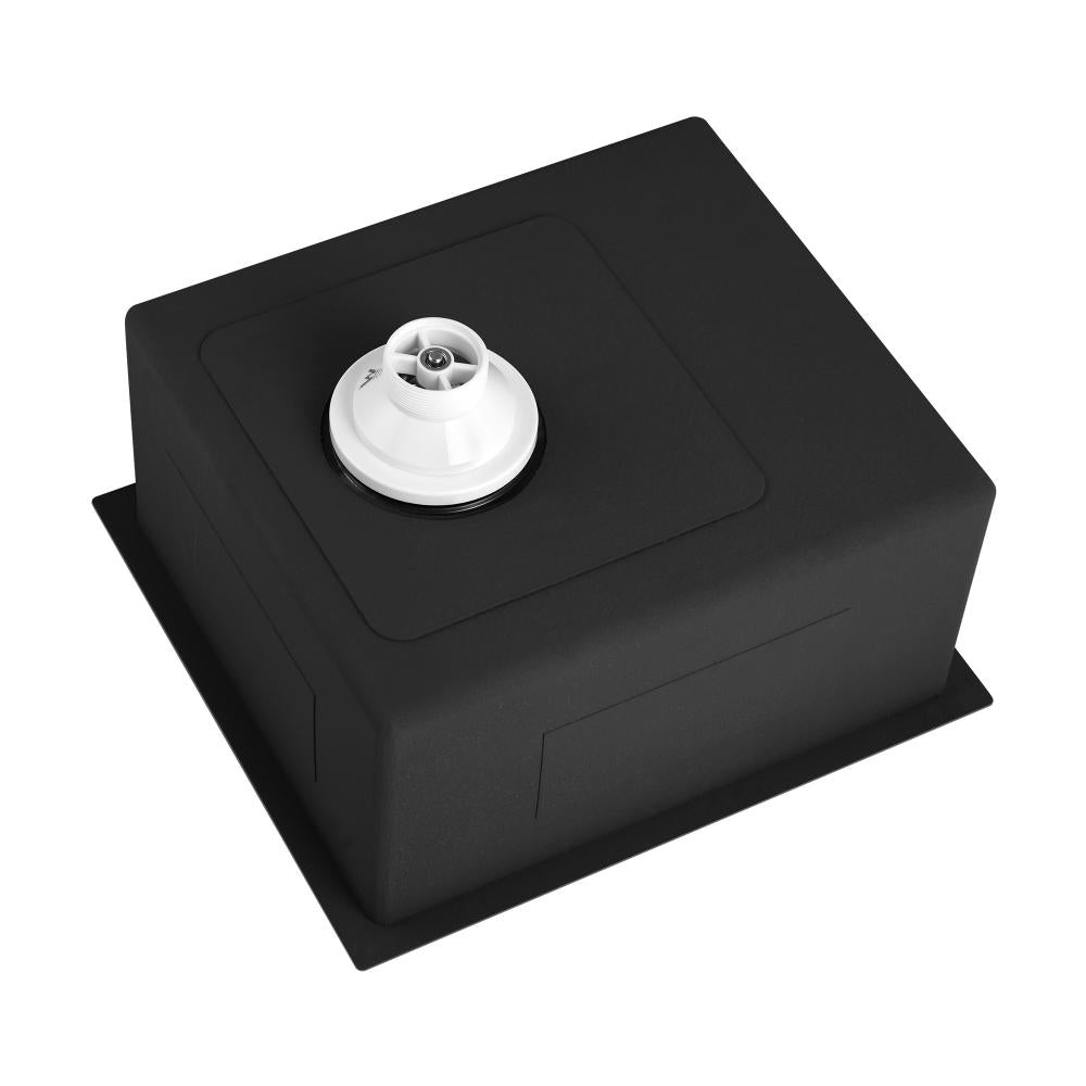 44X44CM Stainless Steel Sink Single Bowl with Waste Black