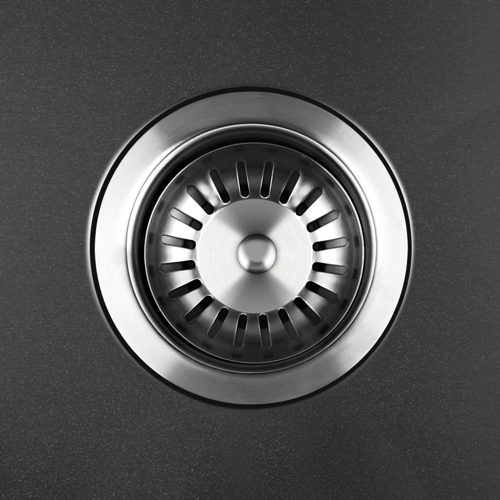 44X44CM Stainless Steel Sink Single Bowl with Waste Black