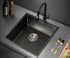 44X44CM Stainless Steel Sink Single Bowl with Waste Black