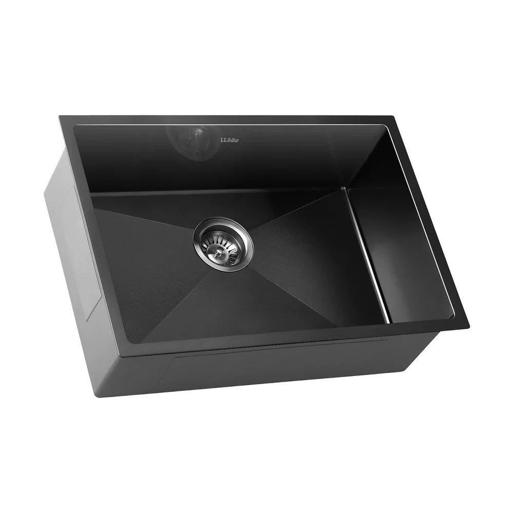 Kitchen Sink Stainless Steel Basin Single Flush Mount 60X45CM