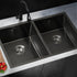 Kitchen Sink Stainless Steel Basin Double Flush Mount Black