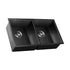 Kitchen Sink Stainless Steel Basin Double Flush Mount Black