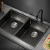 Kitchen Sink Stainless Steel Basin Double Flush Mount Black