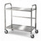 2-Tier Stainless Steel Kitchen Trolley with Wheels 84x56x98cm