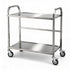 2-Tier Stainless Steel Kitchen Trolley with Wheels 84x56x98cm